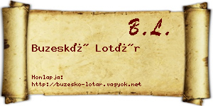 Buzeskó Lotár névjegykártya